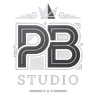 PB Studio architectural platinum monogram crest