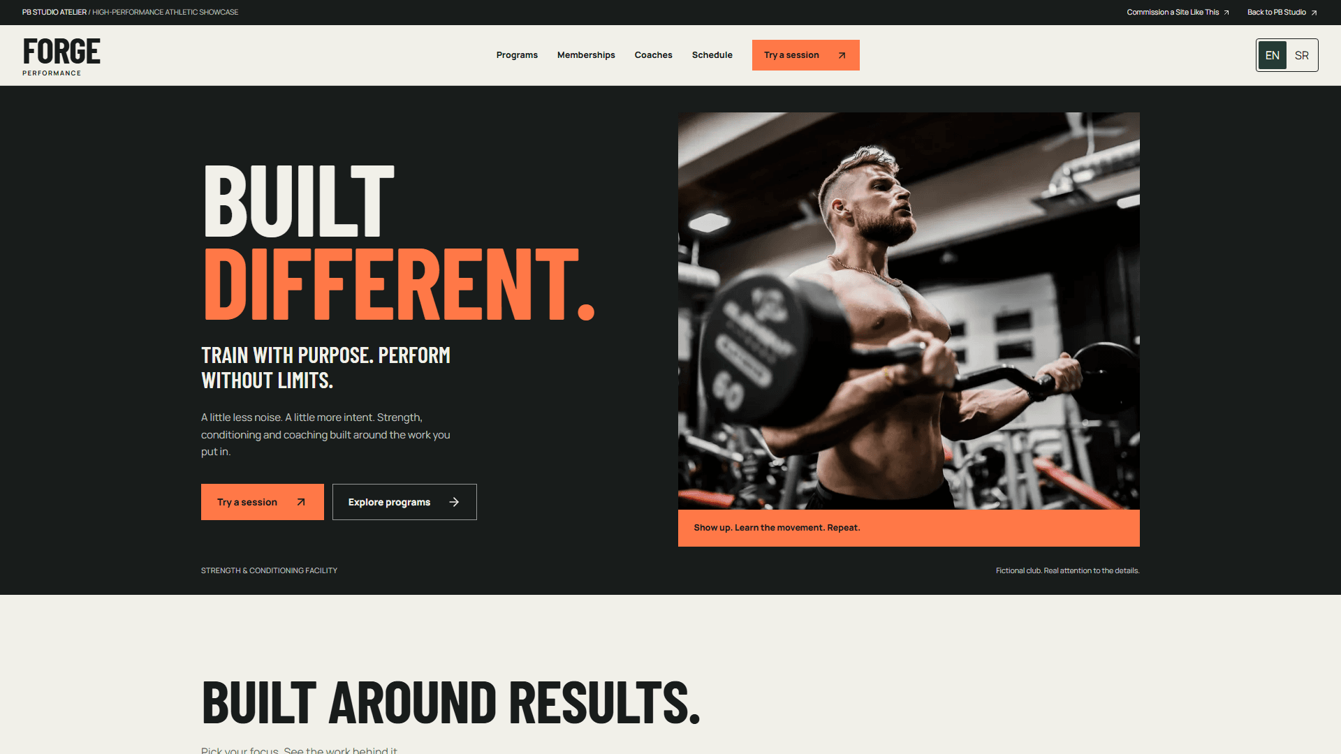 Forge Performance interactive website preview