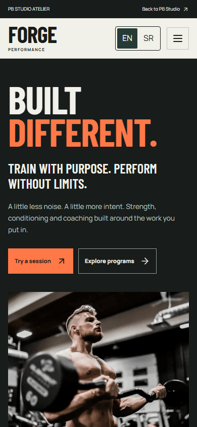 Forge Performance, mobile website