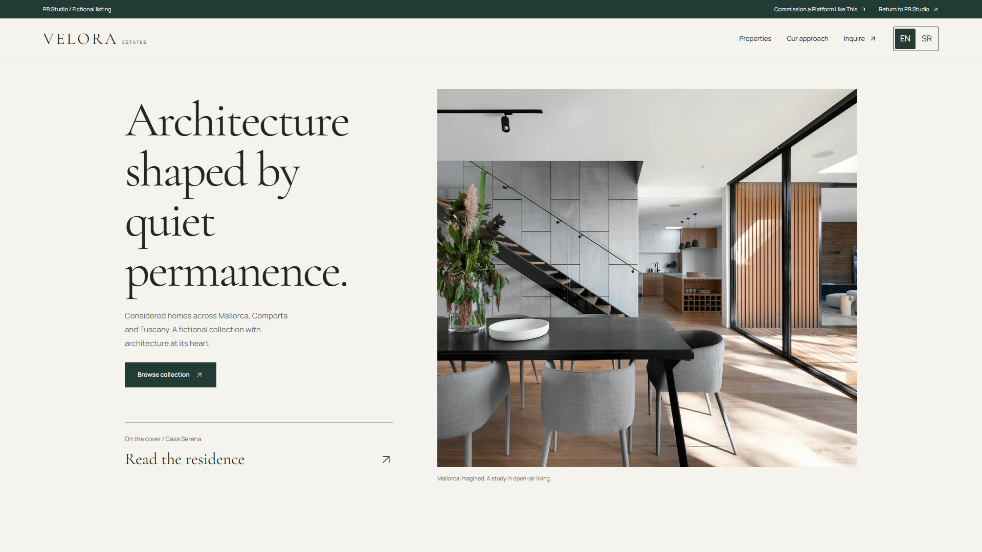 Velora Estates interactive website preview